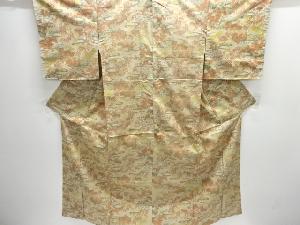 未使用品　草花模様織り出し西陣お召着物